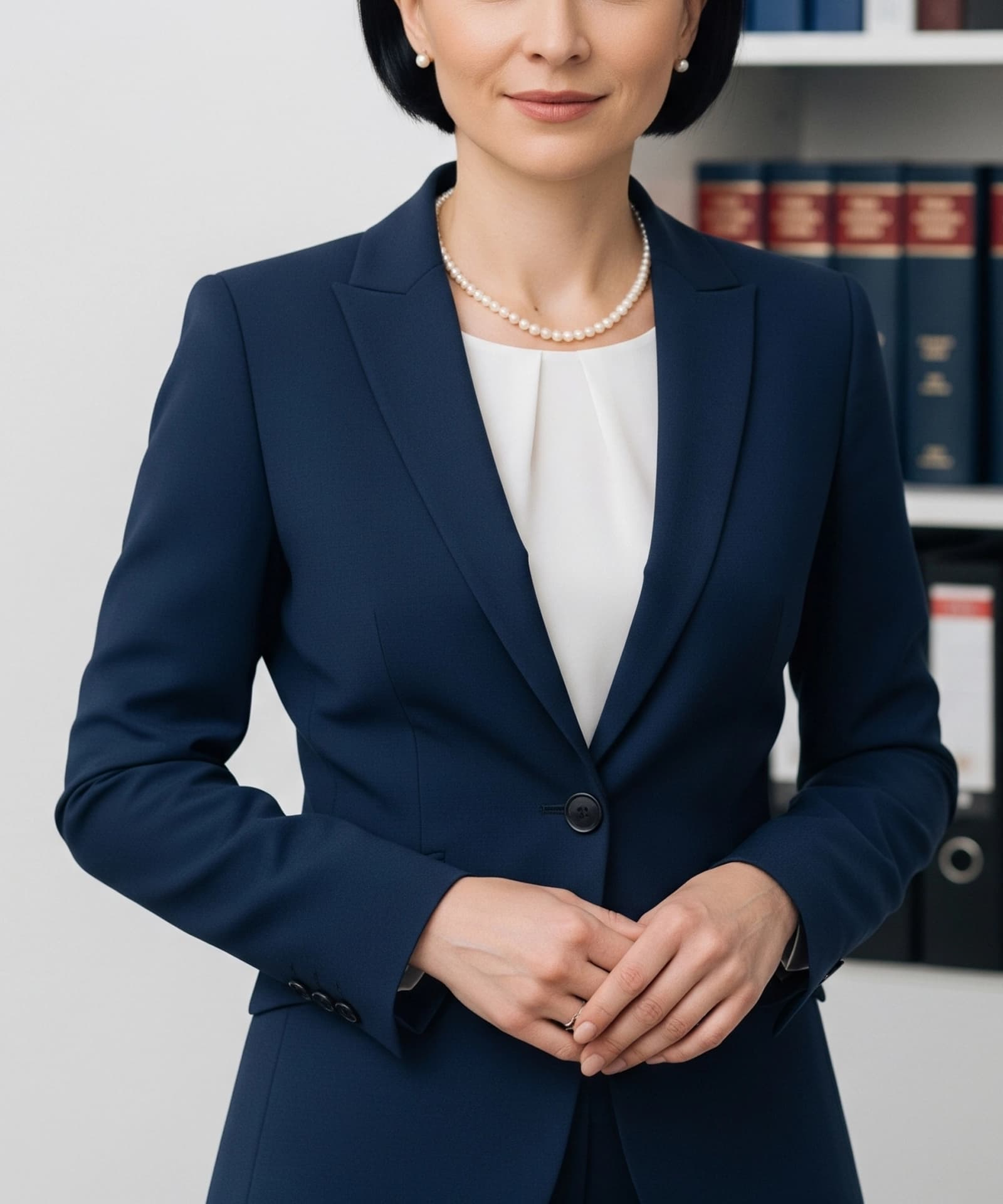 Corporate legal attorney reviewing contracts and compliance documents